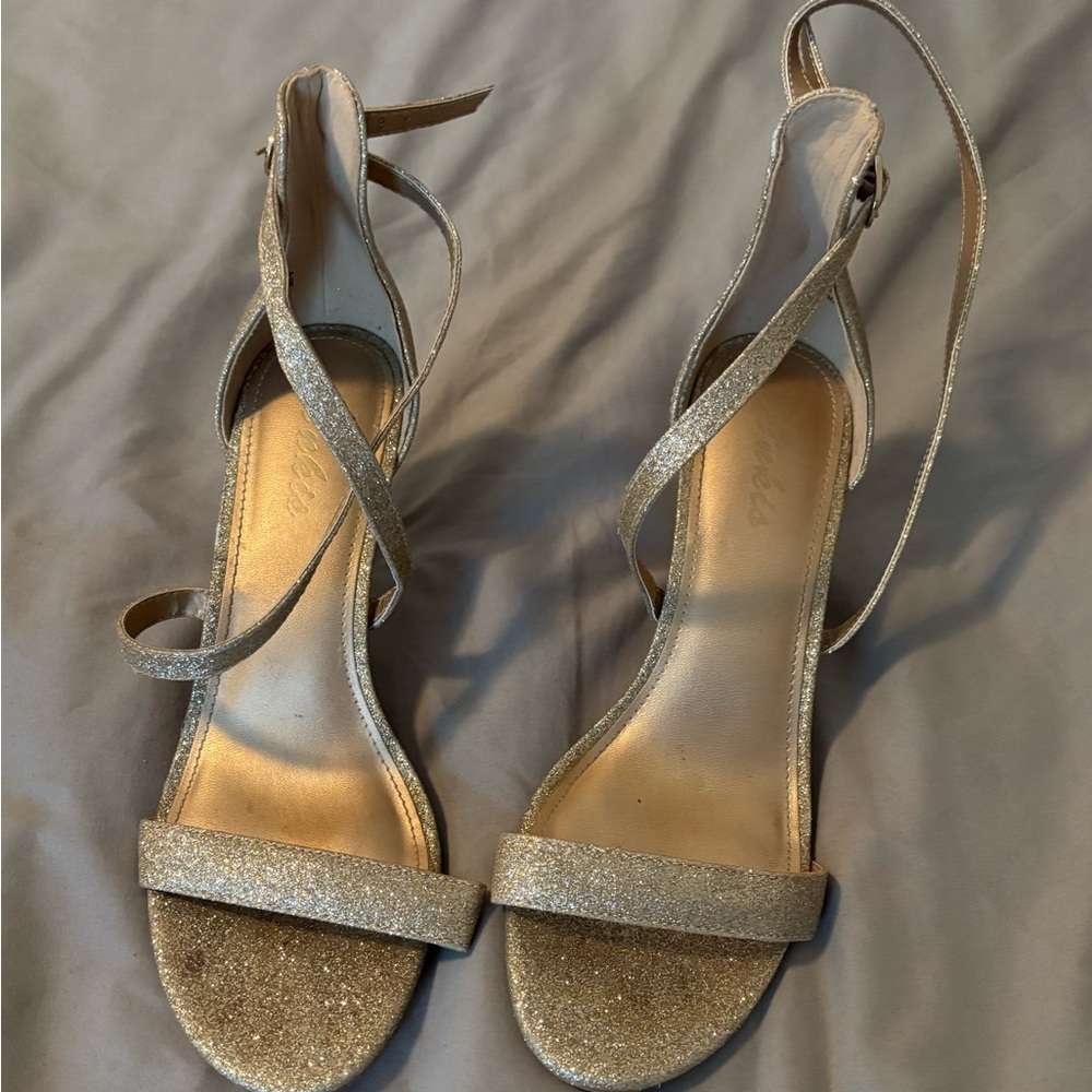Gold Glitter Heels